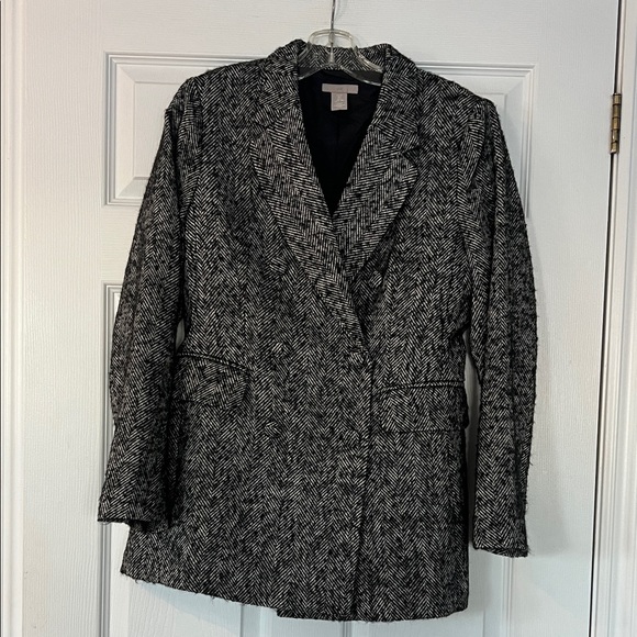 H&M Jackets & Blazers - H&M Black and Gray Patterned Blazer
